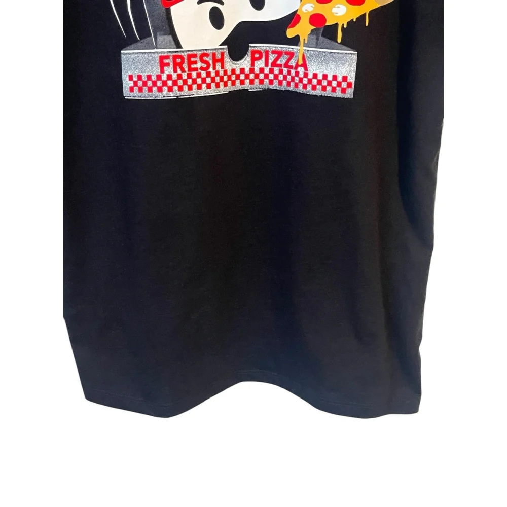 The Children's Place T Shirt Boys Medium 7/8 Black Fresh Pizza Short Sleeve Tee